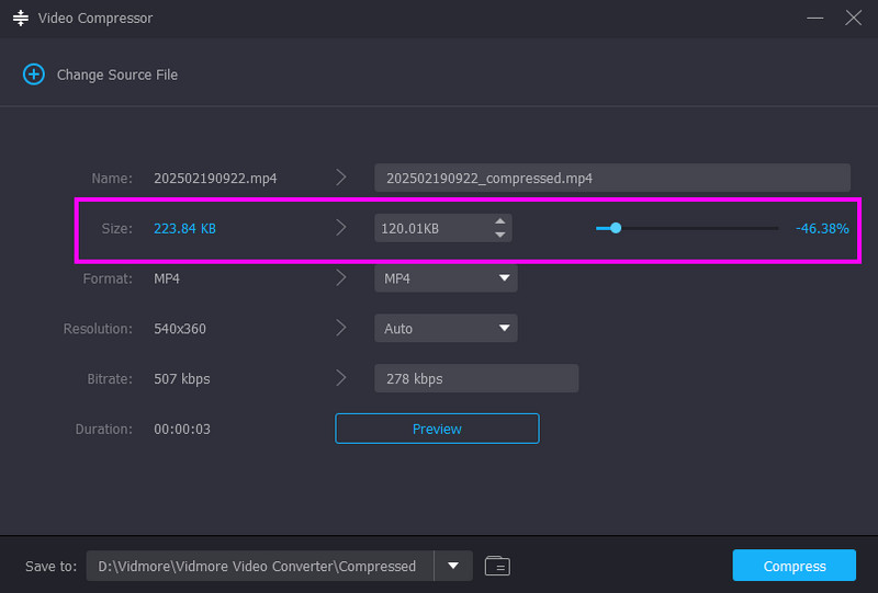 Video komprimieren Vidmore