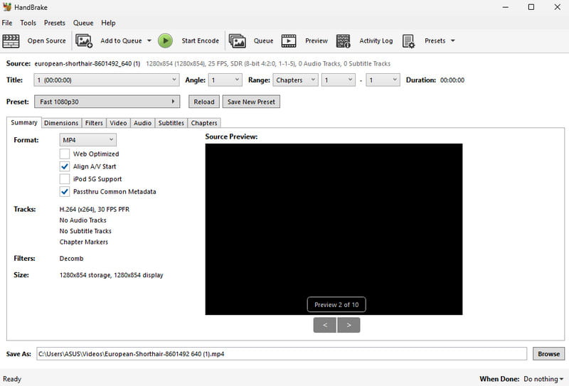 HandBrake Videokompressor