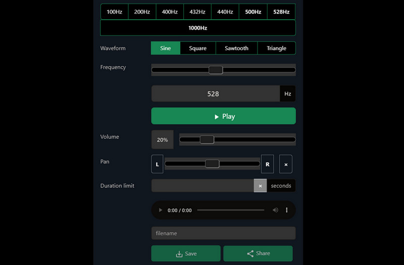 Rapidtables Online-Tongenerator