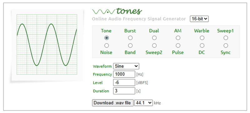 Wavtones-Tongenerator