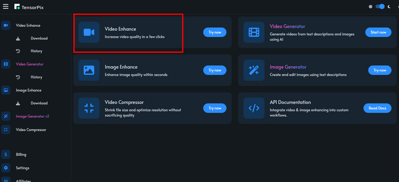 Video verbessern mit Tensorpix