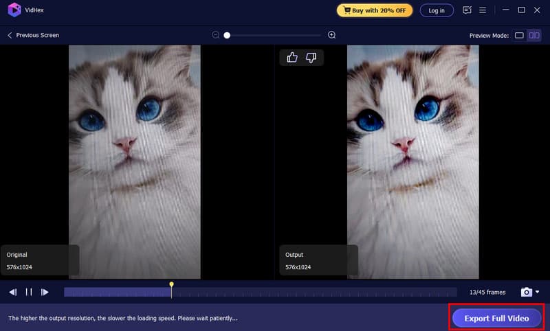 Gesamtes Video exportieren Vidmore