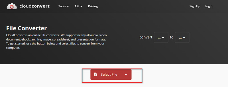 Cloudconvert auswählen