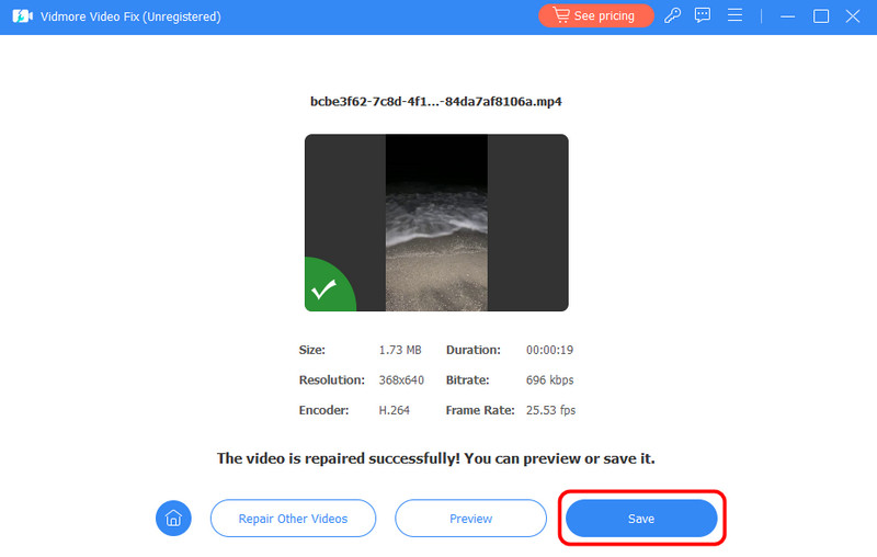 Speichern‑Schaltfläche Vidmore