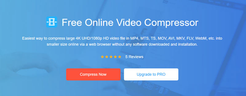 Oberfläche des Free Online Video Compressor