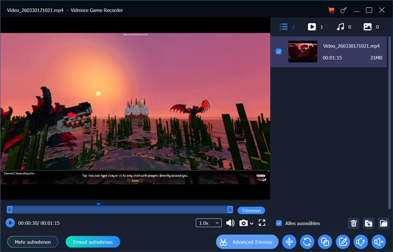Aufnahme exportieren
