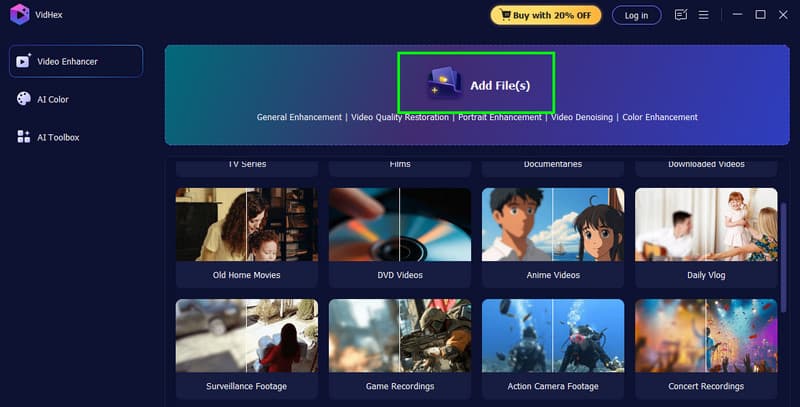Dateien hinzufügen Vidhex
