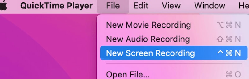 QuickTime Player – Neue Bildschirmaufnahme