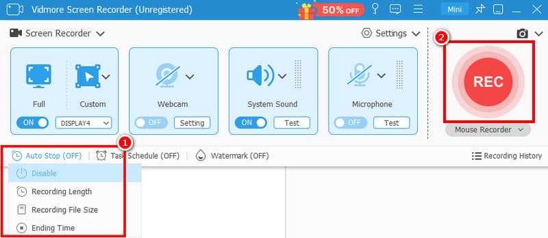 Zeitfunktion Aufnahmebeginn Vidmore