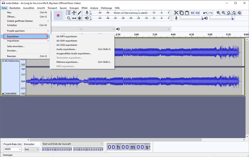 Audacity-Exportdatei