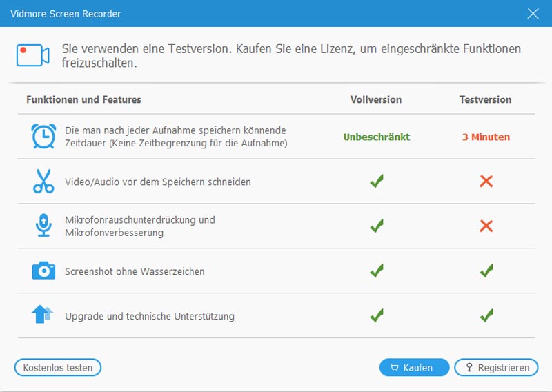 Kostenlos und registrieren