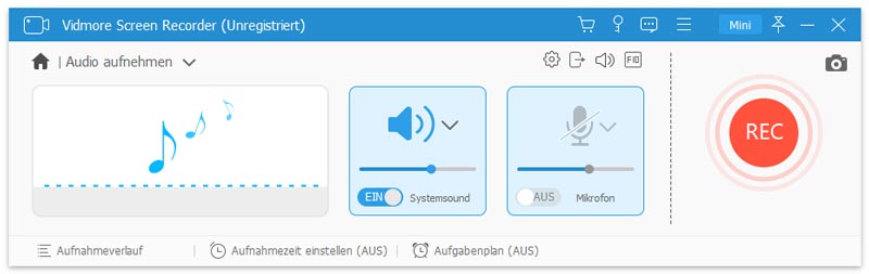 Audioeinstellungen aufnehmen