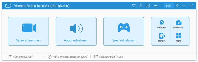 Hauptseite von Vidmore Screen Recorder