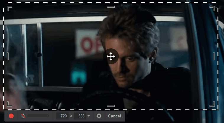 Aufnahmebereich anpassen