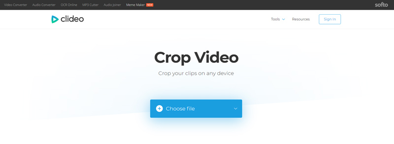 Clideo Crop Video