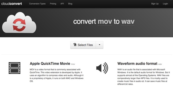 Cloudconvert mov to wav