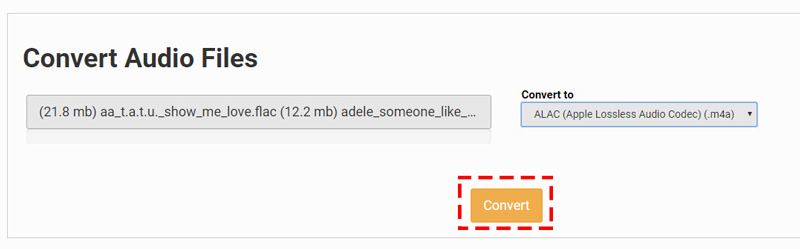 Konvertieren Sie FLAC in ALAC Online