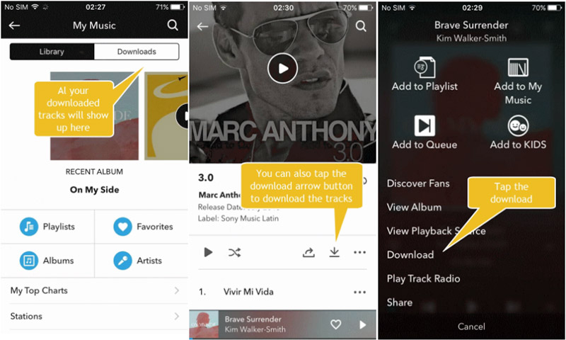 Napster-Musik auf iPhone herunterladen