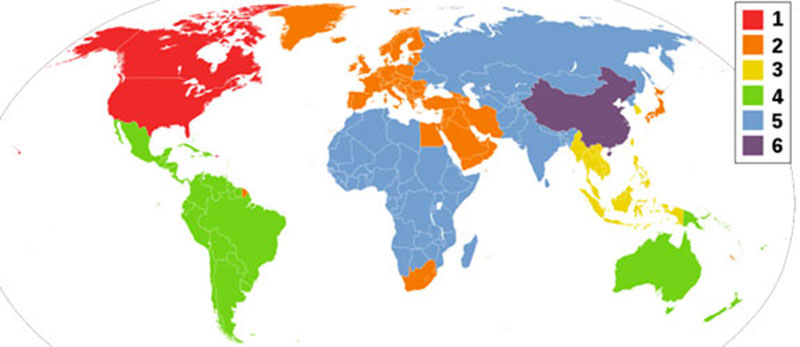 DVD-Regionalcode-Karte