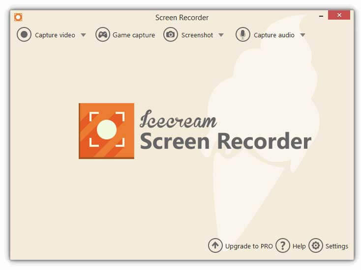 Oberfläche von Icecream Screen Recorder