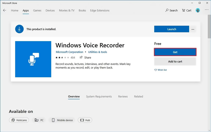Windows Voice Recorder installieren