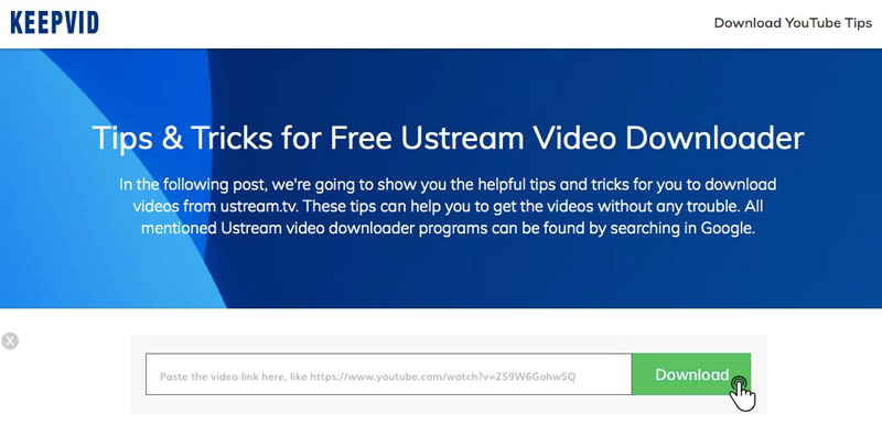 Laden Sie Ustream-Videos mit dem Online Video Downloader herunter