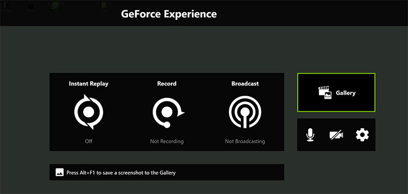 Hauptschnittstelle von GeForce Experience