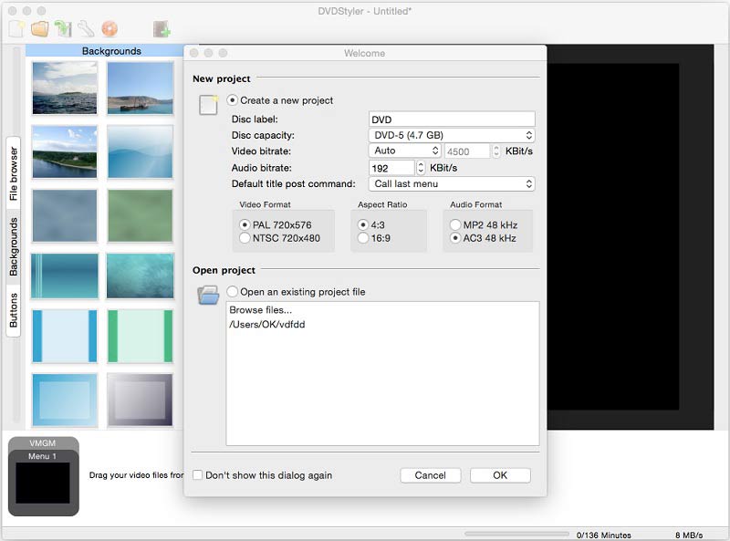 new-project-dvdstyler