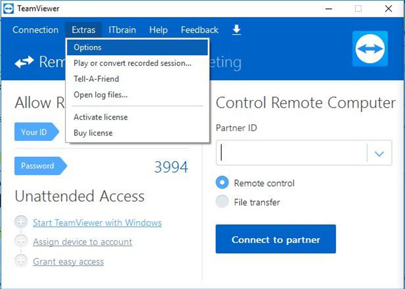 Optionen Teamviewer