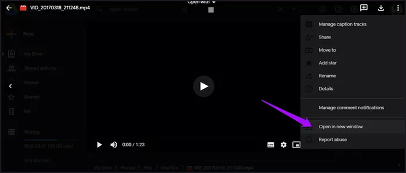 MP4‑Dateien in einem neuen Fenster in Google Drive abspielen