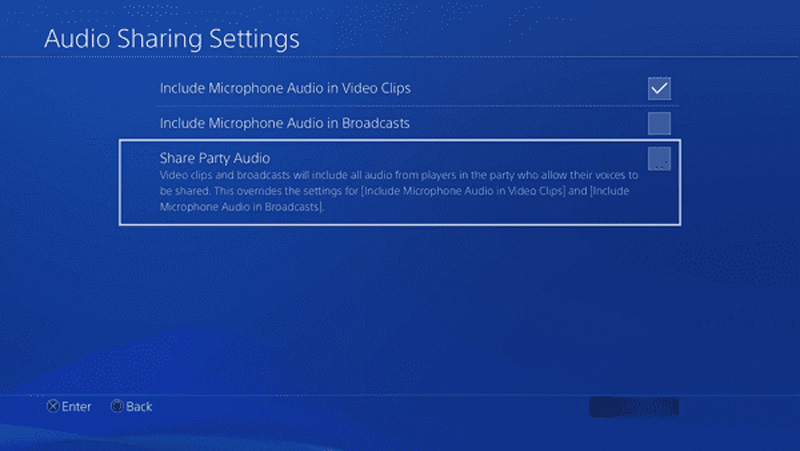 PS4 Audio Sharing-Einstellungen