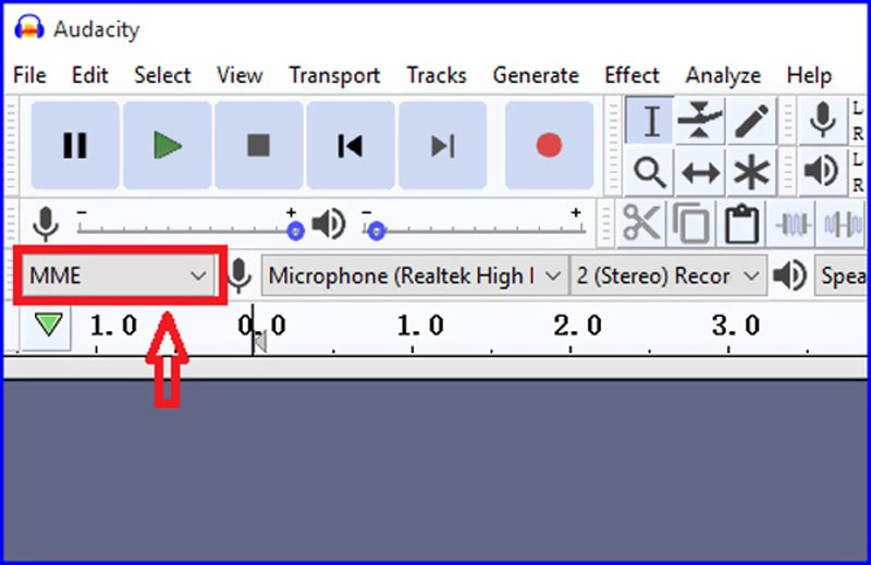 Stellen Sie den Audacity Audio Host ein