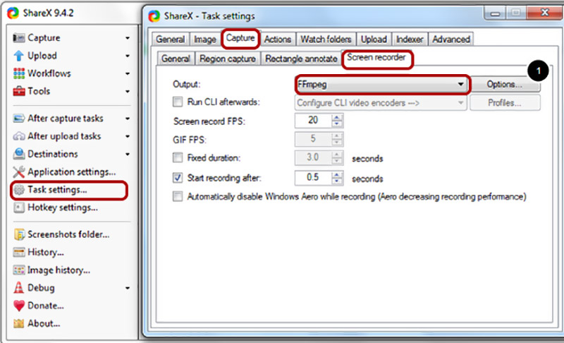 Setzen Sie Output auf ffmpeg