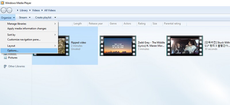 Windows Media Player Wählen Sie Optionen WMA zu MP3