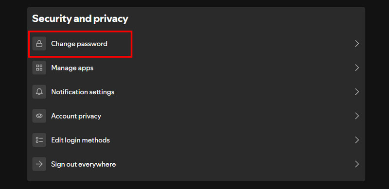 Sicherheit Datenschutz Passwort ändern Spotify