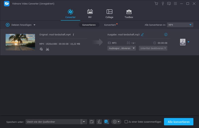 Konvertieren Sie Instagram-Video in MP3