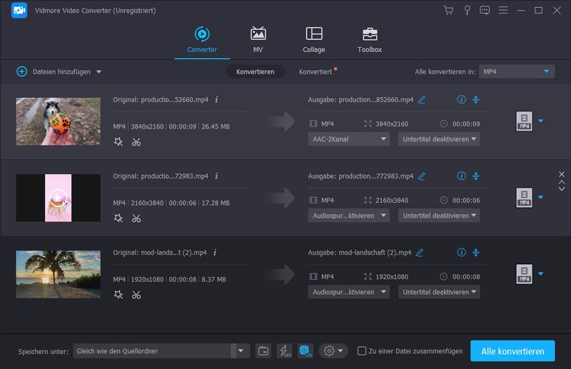 MP4-Videos importieren