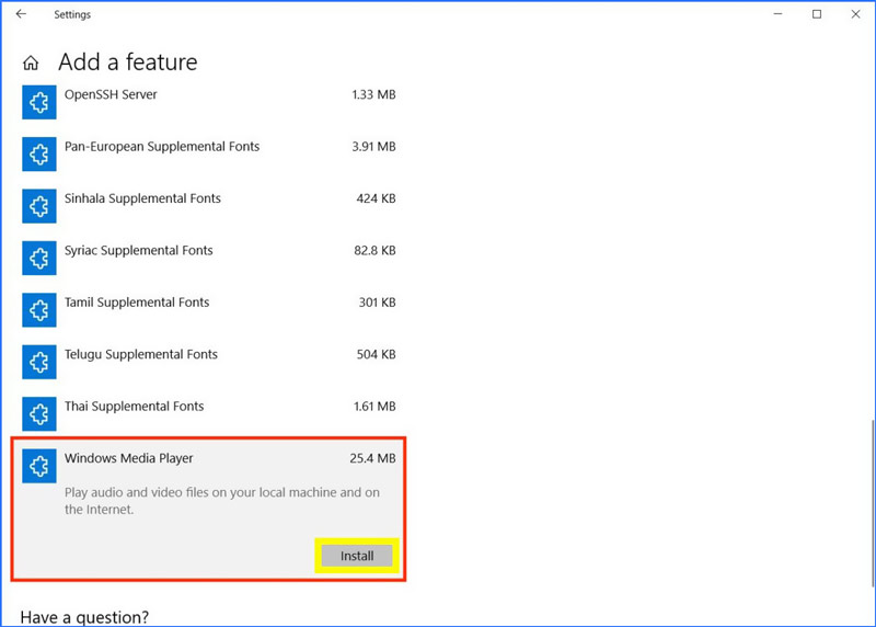 Windows Media Player neu installieren
